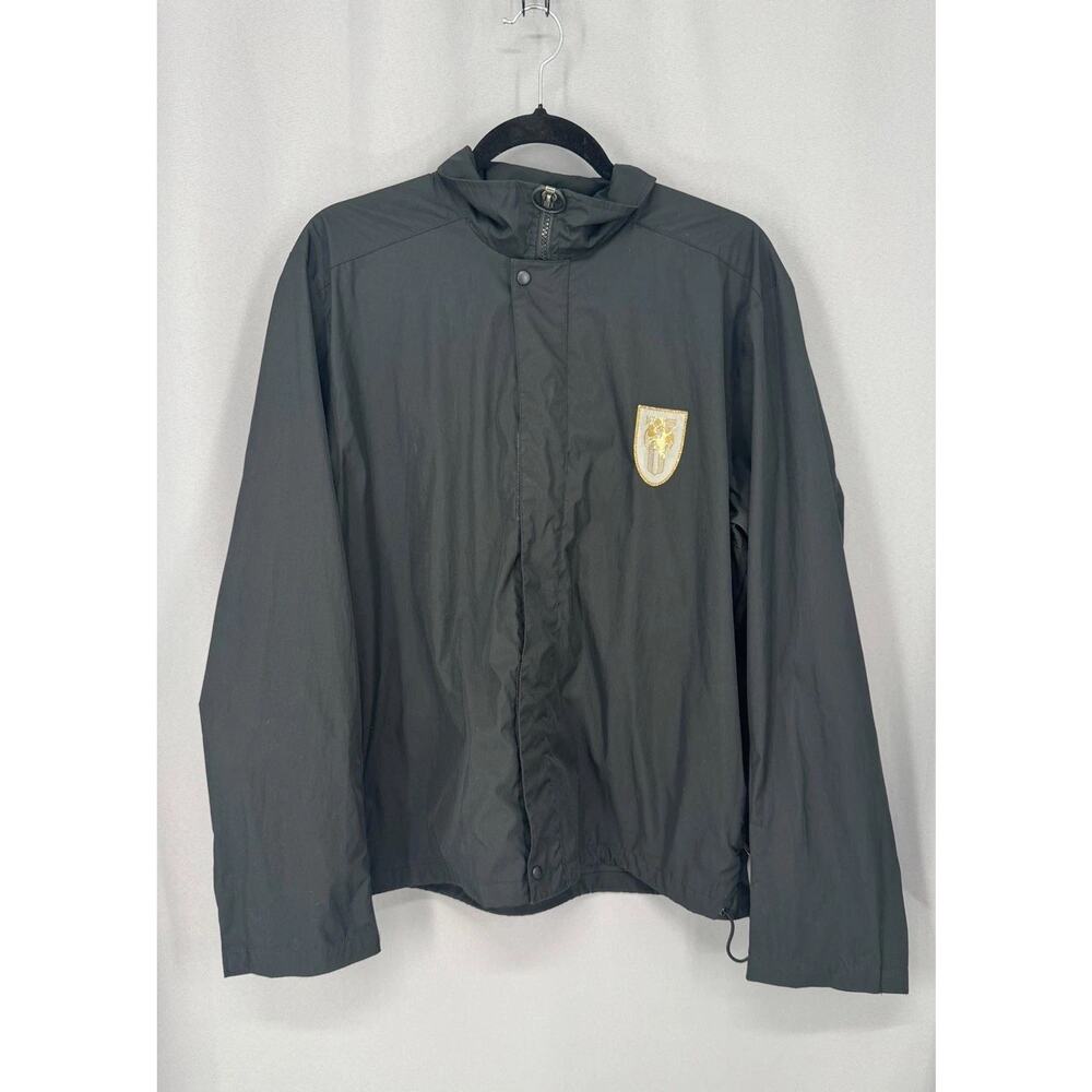 Vintage Nike International Jacket Mens Xl Black Hooded Crest Windbreaker 90s